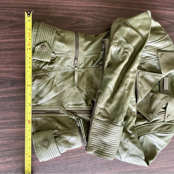 Danier Army Green Leather Jacket - Picture 3 of 6
